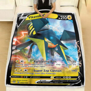 Fleece Blanket 7 Vikavolt V Darkness Ablaze Holo Ultra Rare Pokemon Card Fleece Blanket