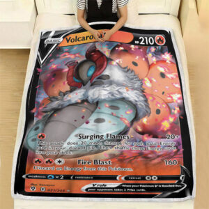 Volcarona V 21-203 SWSH Evolving Skies Holo Ultra Rare Pokemon Card Fleece Blanket