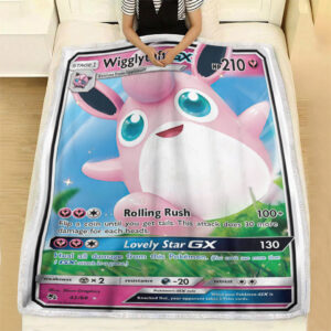 Wigglytuff GX 42-68 SM Hidden Fates Holo Ultra Rare Pokemon Card Fleece Blanket