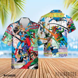 Justice League Of America 1960 0200 cover George Perez Hawaiian Shirt, Beach Shorts