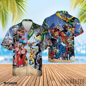 Marvel’s Avengers Assemble by George Pérez Hawaiian Shirt Beach shorts