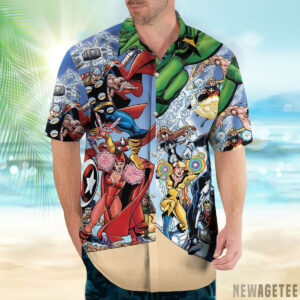 Marvel’s Avengers Assemble by George Pérez Hawaiian Shirt Beach shorts