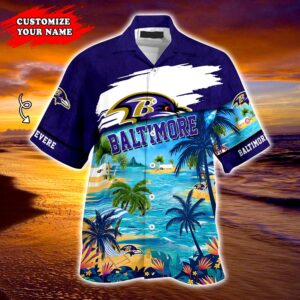 Baltimore Ravens NFL  Personalized Hawaiian Shirt, beach shorts