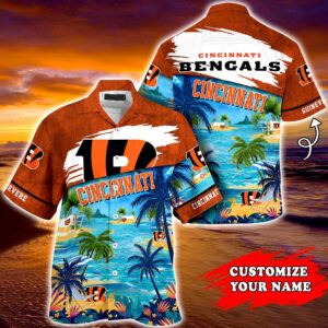Cincinnati Bengals NFL Personalized Hawaiian Shirt, beach shorts Cincinnati Bengals NFL Personalized Hawaiian Shirt, beach shorts
