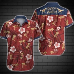 Daddysaurus Hawaiian Shirt, beach shorts