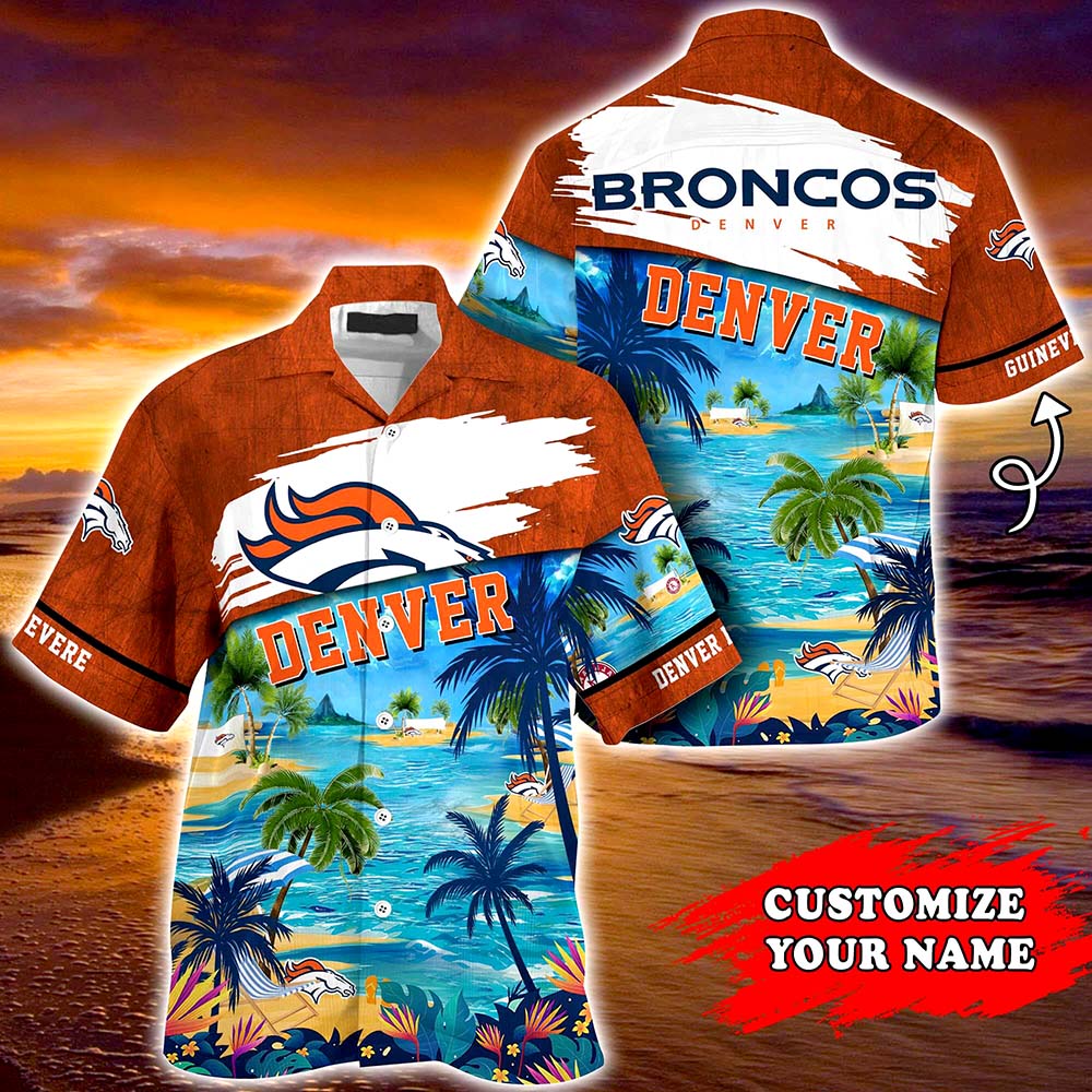 Denver Broncos NFL Personalized Hawaiian Shirt, beach shorts Denver Broncos NFL Personalized Hawaiian Shirt, beach shorts