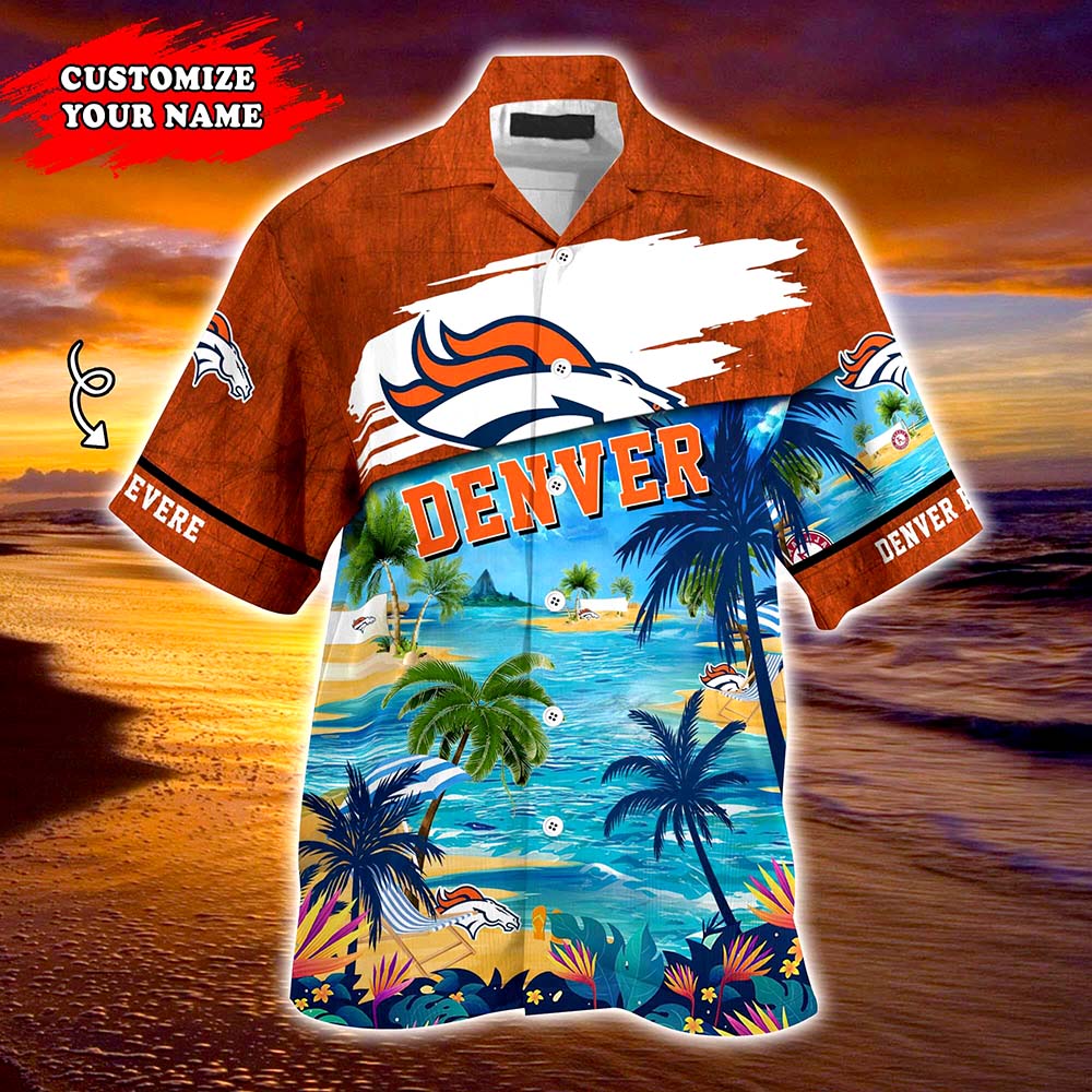 Denver Broncos NFL Personalized Hawaiian Shirt, beach shorts Denver Broncos NFL Personalized Hawaiian Shirt, beach shorts