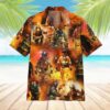 Firefighter Dachshund Hawaiian Shirt, beach shorts