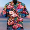 Flamingo It’s Always 5 Oclock Here Hawaiian Shirt, beach shorts