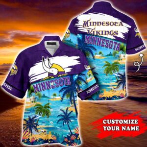 Minnesota Vikings NFL  Personalized Hawaiian Shirt, beach shorts