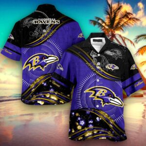 Personalized Baltimore Ravens NFL Hawaiian Shirt, beach shorts Personalized Baltimore Ravens NFL Hawaiian Shirt, beach shorts