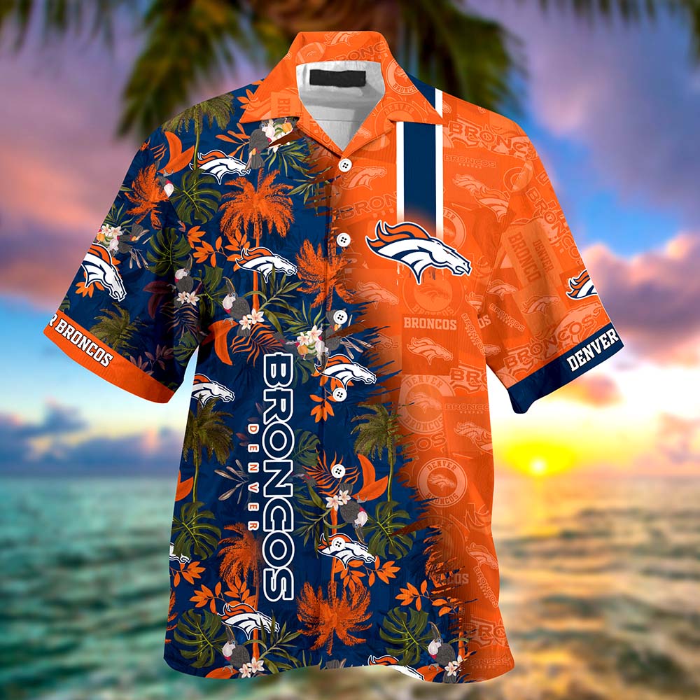 Personalized Denver Broncos NFL Hawaiian Shirt, beach shorts Personalized Denver Broncos NFL Hawaiian Shirt, beach shorts