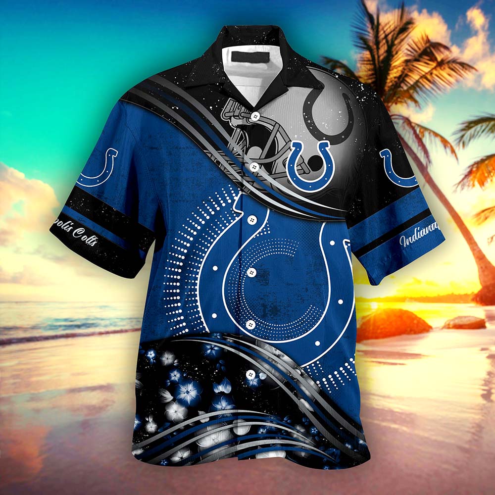 Personalized Indianapolis Colts NFL Hawaiian Shirt, beach shorts Personalized Indianapolis Colts NFL Hawaiian Shirt, beach shorts