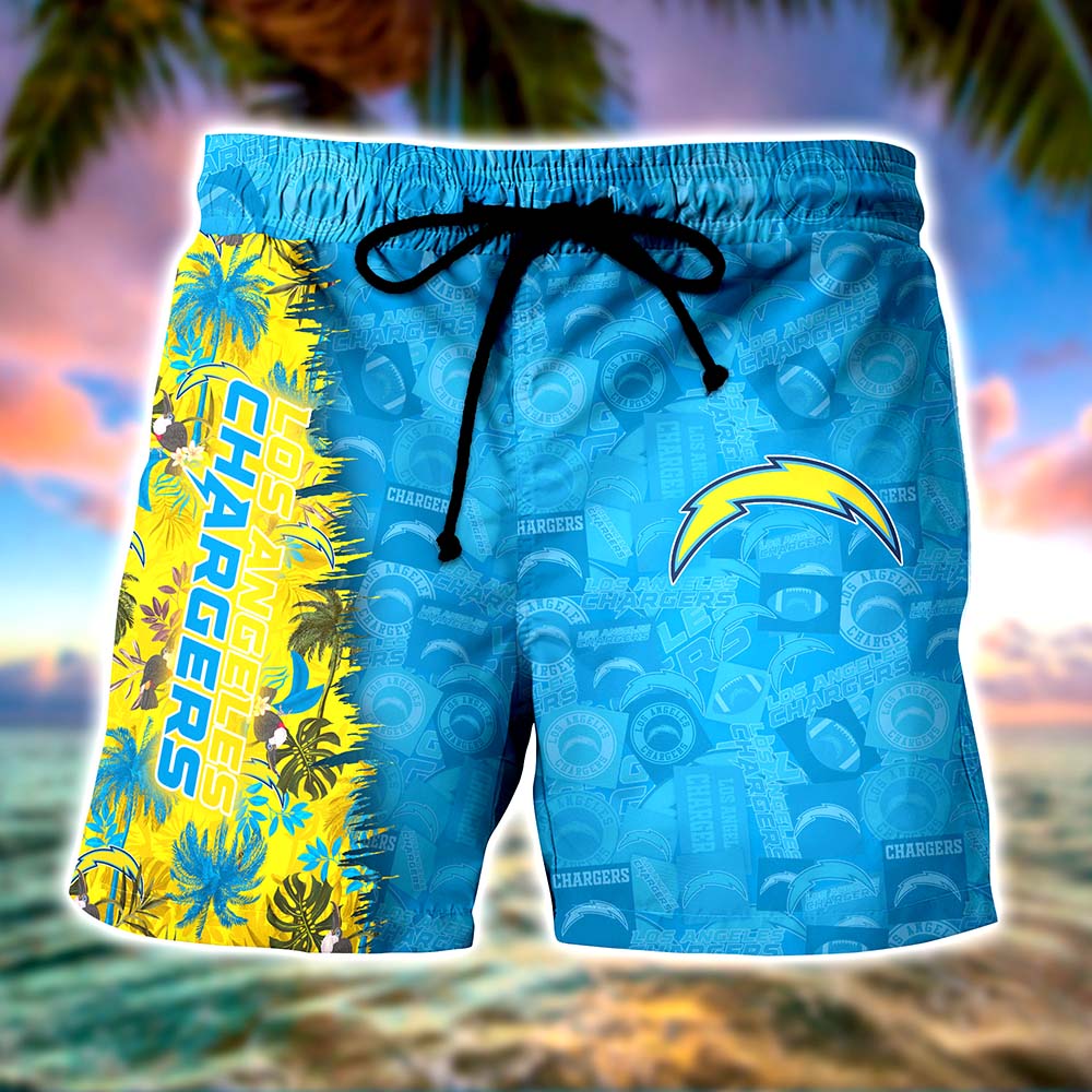 Personalized Los Angeles Chargers NFL Hawaiian Shirt, beach shorts Personalized Los Angeles Chargers NFL Hawaiian Shirt, beach shorts