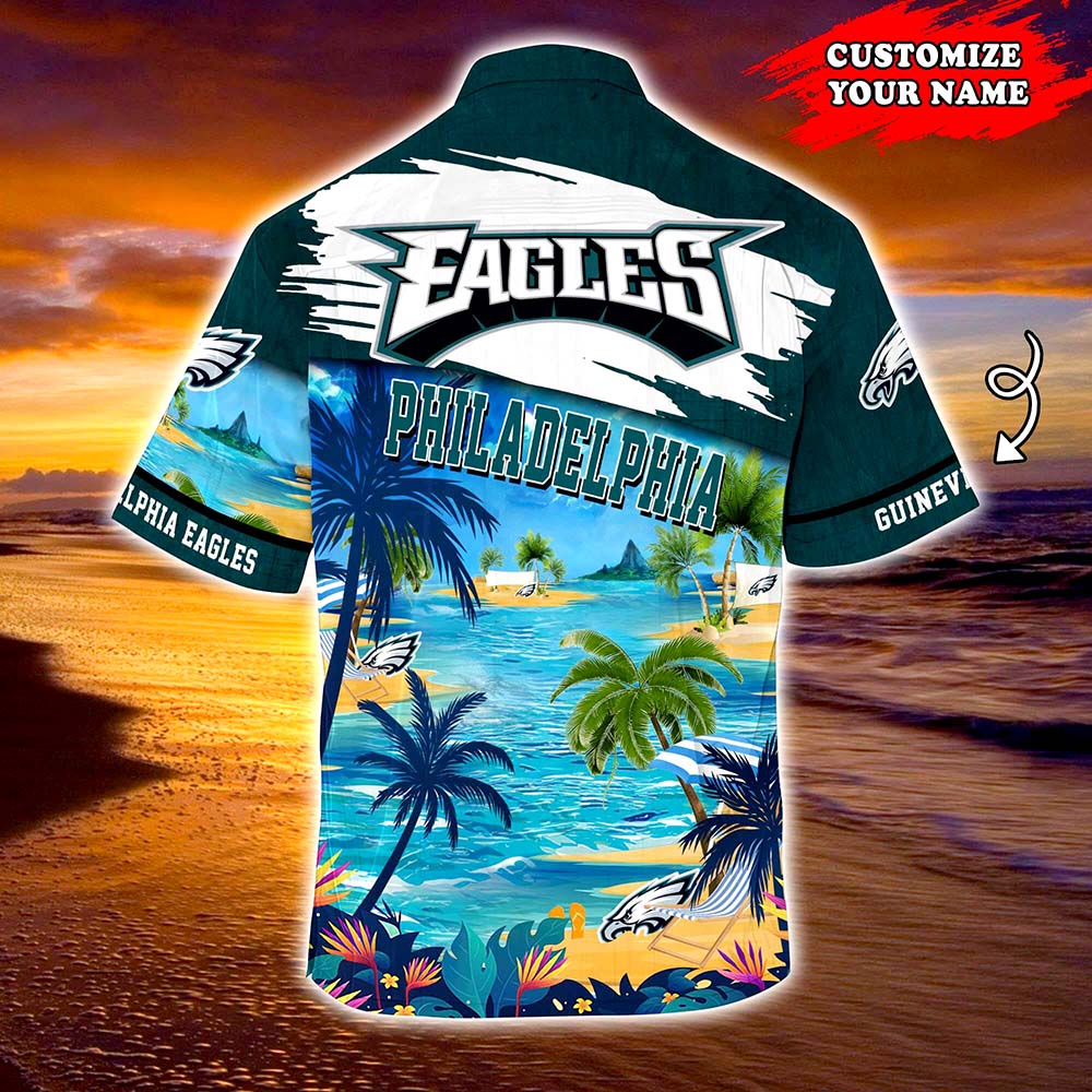 Philadelphia Eagles NFL Personalized Hawaiian Shirt, beach shorts Philadelphia Eagles NFL Personalized Hawaiian Shirt, beach shorts