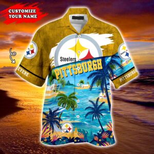 Pittsburgh Steelers NFL  Personalized Hawaiian Shirt, beach shorts