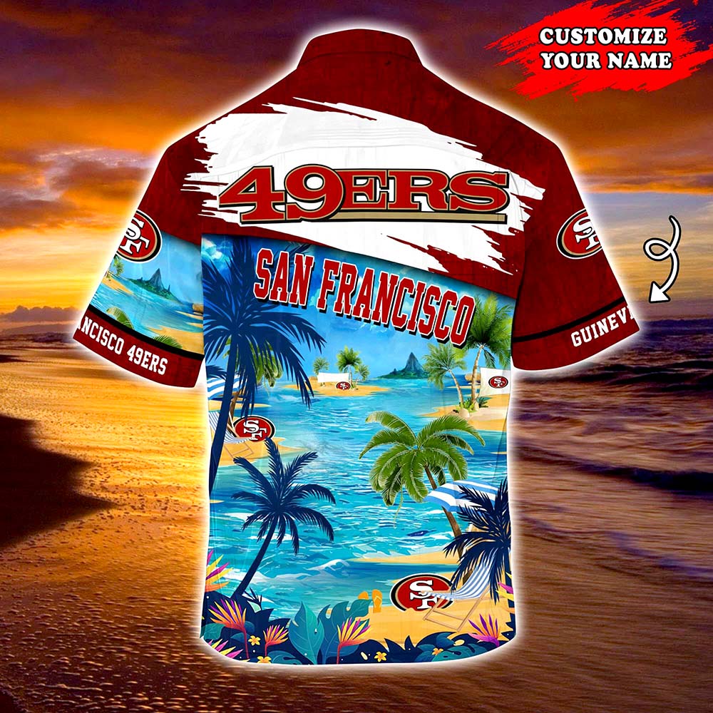 San Francisco 49ers NFL Personalized Hawaiian Shirt, beach shorts San Francisco 49ers NFL Personalized Hawaiian Shirt, beach shorts