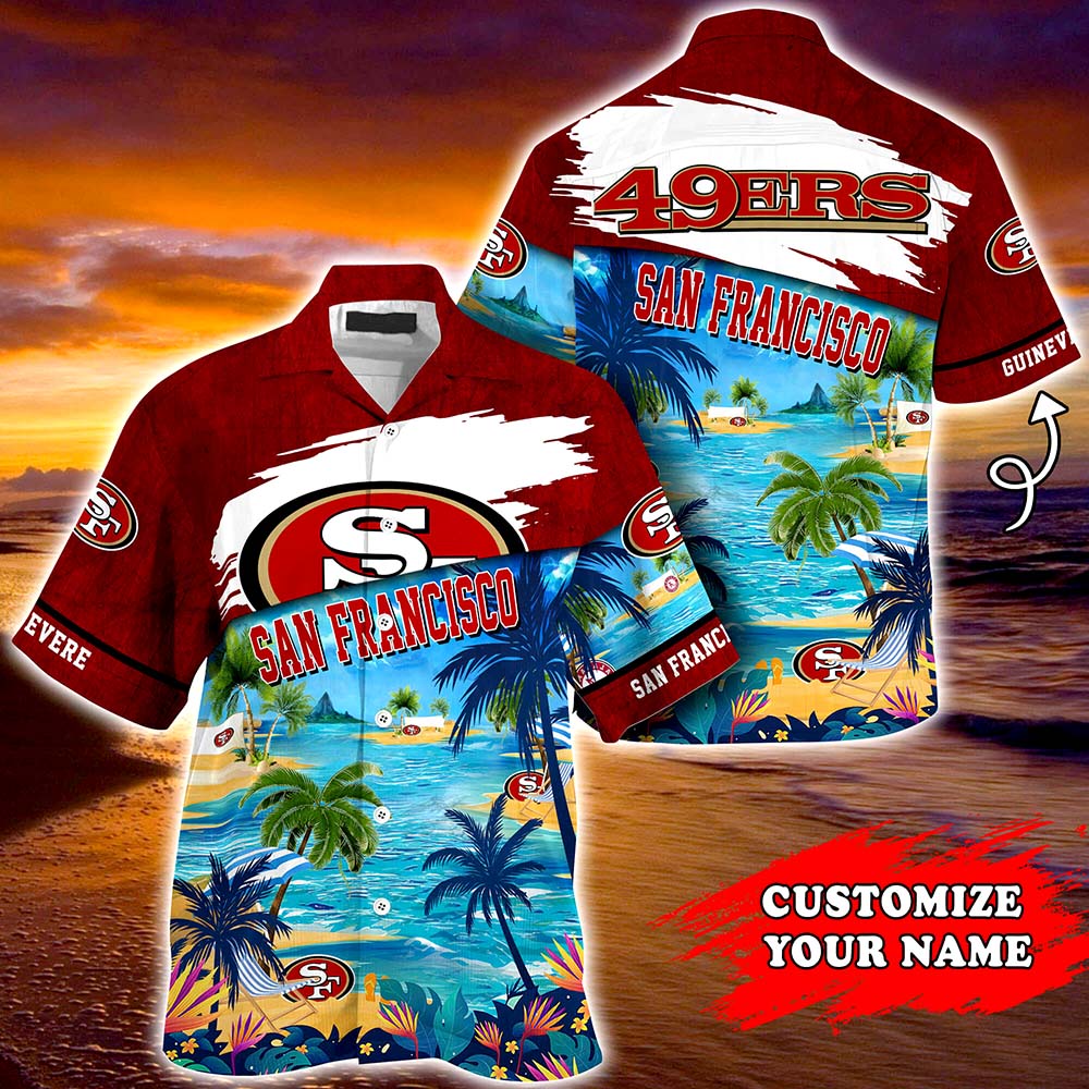 San Francisco 49ers NFL Personalized Hawaiian Shirt, beach shorts San Francisco 49ers NFL Personalized Hawaiian Shirt, beach shorts