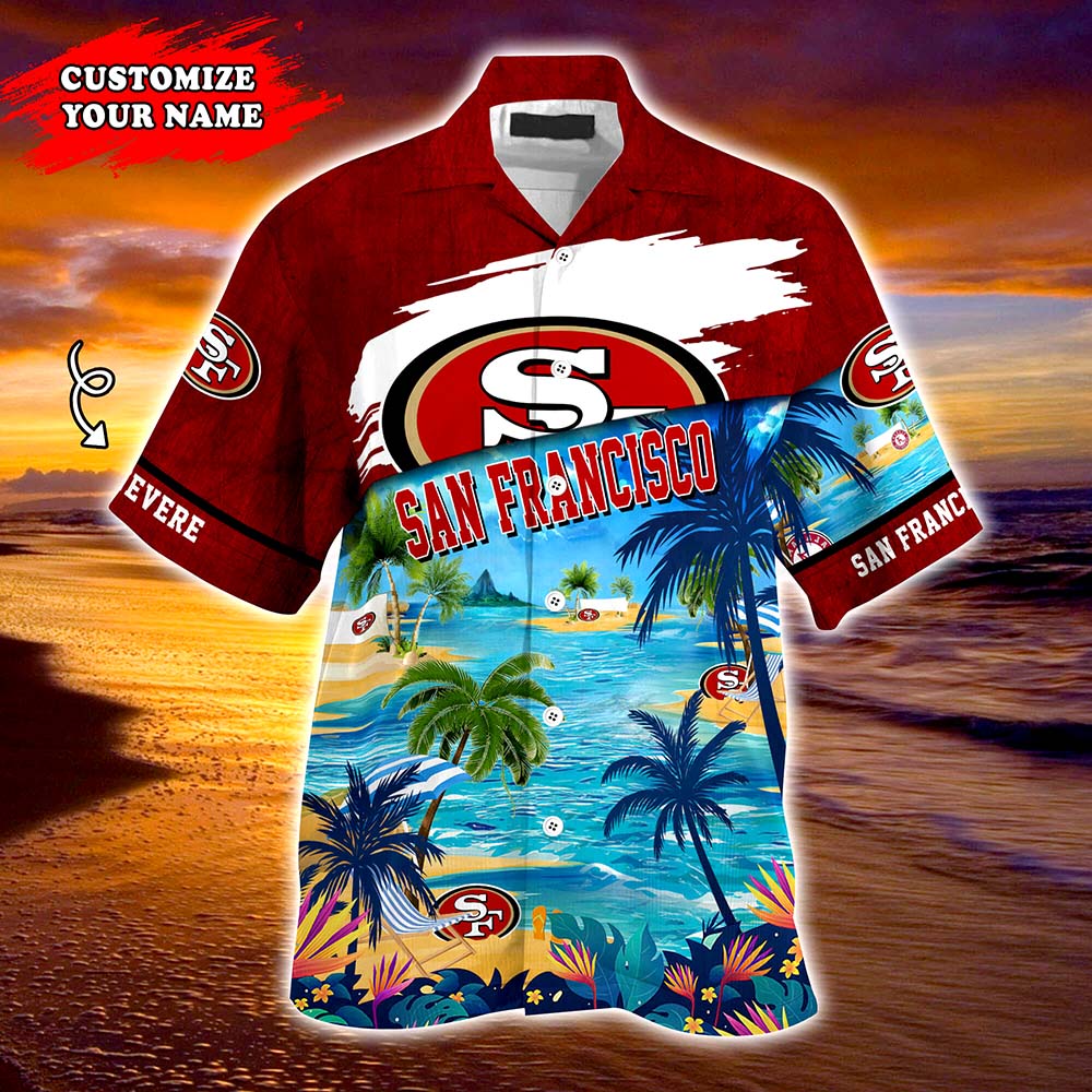 San Francisco 49ers NFL Personalized Hawaiian Shirt, beach shorts San Francisco 49ers NFL Personalized Hawaiian Shirt, beach shorts