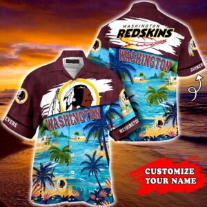 Washington Redskins NFL Personalized Hawaiian Shirt, beach shorts Washington Redskins NFL Personalized Hawaiian Shirt, beach shorts