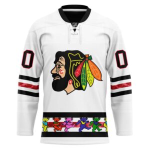 Grateful Dead Chicago Blackhawks 3D Hockey Jersey Personalized Name Number