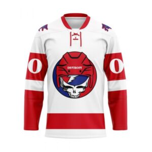 Grateful Dead Detroit Red Wings 3D Hockey Jersey Personalized Name Number