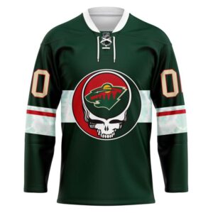 Grateful Dead Minnesota Wild 3D Hockey Jersey Personalized Name Number
