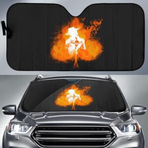 Ace On Fire Car Auto Sunshade One Piece Anime Fan Ace On Fire Car Auto Sunshade One Piece Anime Fan
