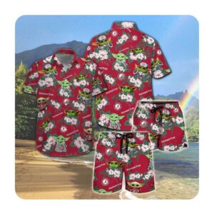 Alabama Crimson Tide And Yoda Hawaii Shirt Summer Button Up Shirt For Men Women