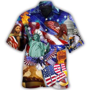 America Independence Day Hawaiian Shirt, Beach Shorts