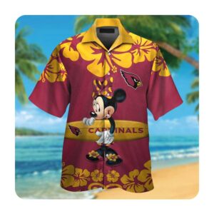 Arizona Cardinals And Minnie Mouse Hawaii Shirt Summer Button Up Shirt For Men Womens