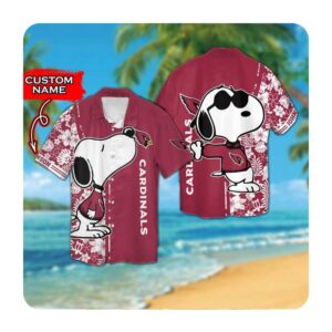 Arizona Cardinals And Snoopy Short Sleeve Button Up Tropical Aloha Hawaiian Shirts For Mens Women Arizona Cardinals And Snoopy Short Sleeve Button Up Tropical Aloha Hawaiian Shirts For Mens Women