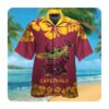 Arizona Cardinals And Snoopy Short Sleeve Button Up Tropical Aloha Hawaiian Shirts For Mens Womens