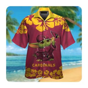Arizona Cardinals Baby Yoda Hawaii Shirt Summer Button Up Shirt For Men Women