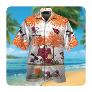 Arizona Cardinals Snoopy Autumn Hawaiian Shirts Tropical Aloha, Gift For NFL Fans