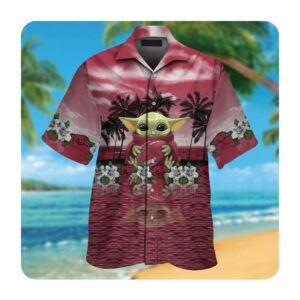 Arkansas Razorbacks And Baby Yoda Hawaii Shirt Summer Button Up Shirt For Men Women
