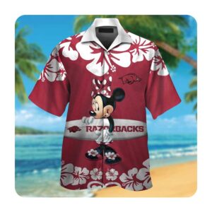 Arkansas Razorbacks And Minnie Mouse Hawaii Shirt Summer Button Up Shirt For Men Women