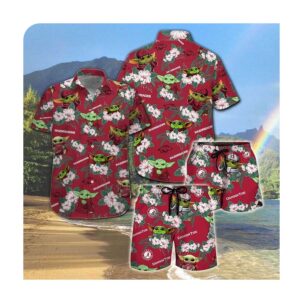 Arkansas Razorbacks And Yoda Hawaii Shirt Summer Button Up Shirt For Men Women