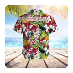 Arkansas Razorbacks Custom Name Parrot Floral Tropical Men Women Hawaii Shirt Summer Button Up Shirt For Men Women