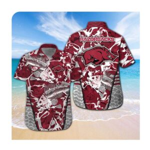 Arkansas Razorbacks Fishing Hawaii Shirt Summer Button Up Shirt For Men Women