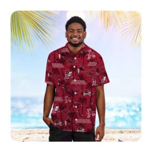 Arkansas Razorbacks Tropical Beach Coconut Tree Hawaii Shirt Summer Button Up Shirt For Men Women