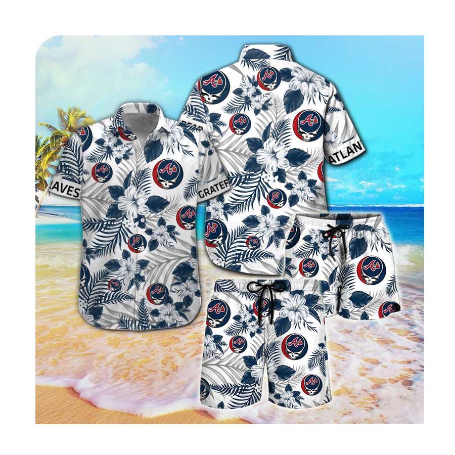 Atlanta Braves And Grateful Dead Hawaii Shirt Summer Button Up Shirt For Men Women Atlanta Braves And Grateful Dead Hawaii Shirt Summer Button Up Shirt For Men Women