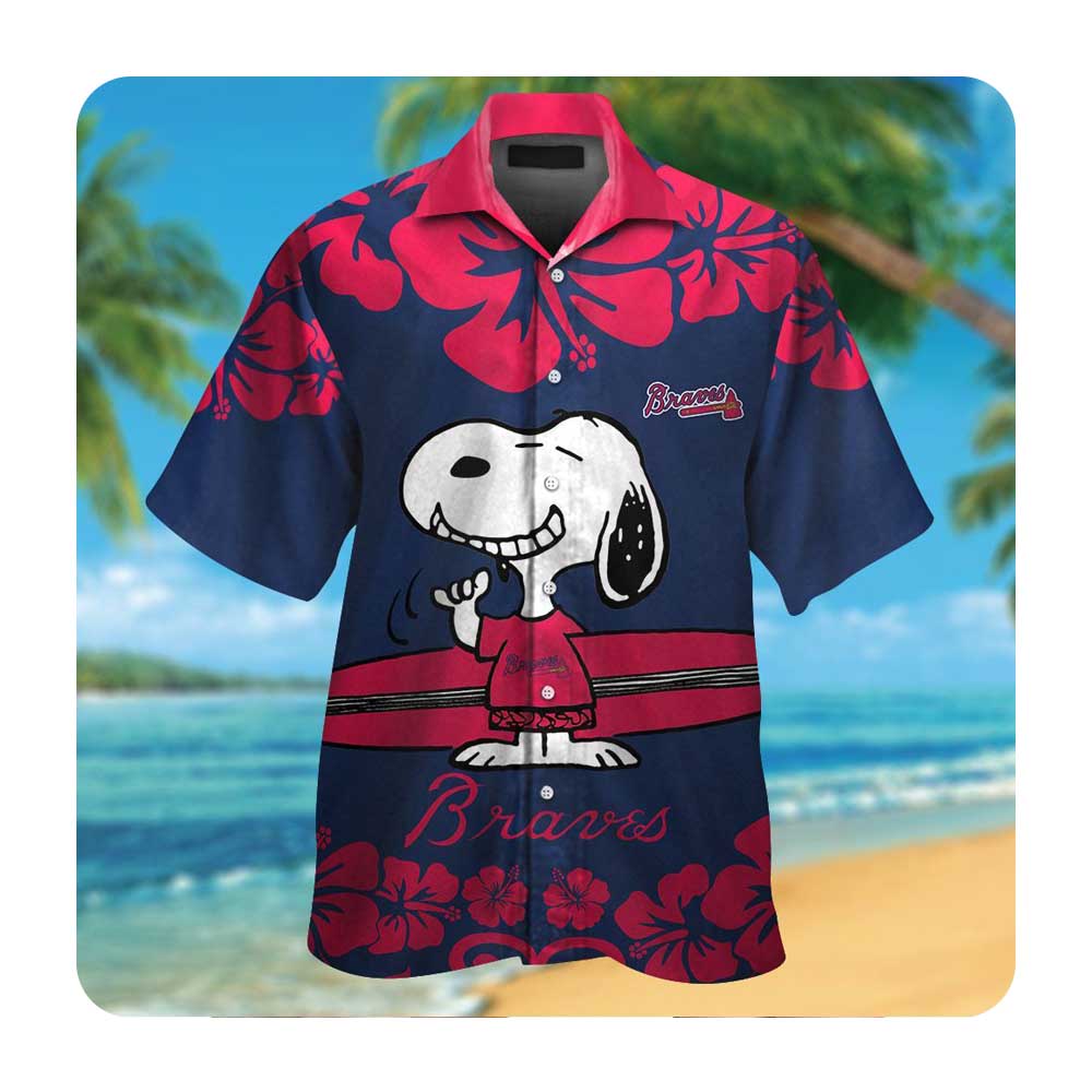 Atlanta Braves Snoopy Hawaii Shirt Summer Button Up Shirt For Men Women Atlanta Braves Snoopy Hawaii Shirt Summer Button Up Shirt For Men Women