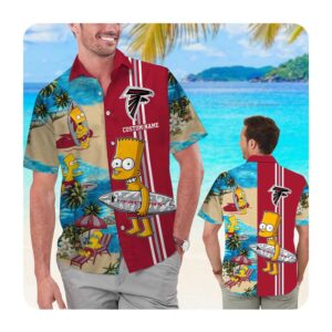 Atlanta Falcons Simpsons Custom Name Hawaii Shirt Summer Button Up Shirt For Men Women