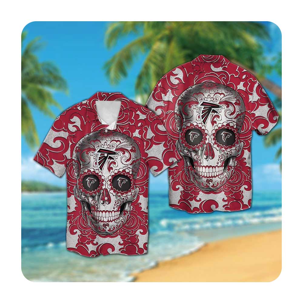 Atlanta Falcons Sugar Skull Hawaii Shirt Summer Button Up Shirt For Men Women Atlanta Falcons Sugar Skull Hawaii Shirt Summer Button Up Shirt For Men Women