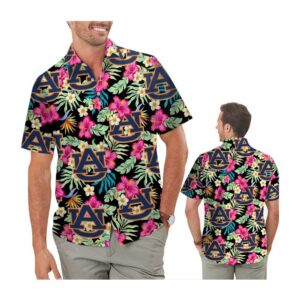 Auburn Tigers Hibiscus Hawaii Shirt Summer Button Up