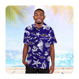 Baltimore Ravens Custom Name Hawaii Shirt Summer Button Up Shirt For Men Women Baltimore Ravens Custom Name Hawaii Shirt Summer Button Up Shirt For Men Women