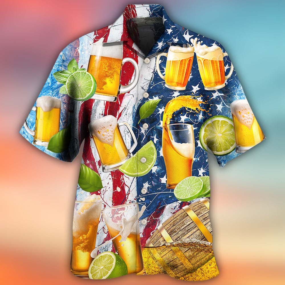 Beer Independence Day Hawaiian Shirt, Beach Shorts Beer Independence Day Hawaiian Shirt, Beach Shorts