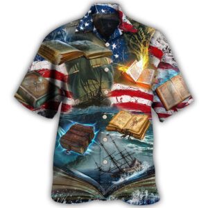 Book Independence Day Hawaiian Shirt, Beach Shorts