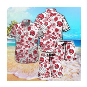 Boston Red Sox And Grateful Dead Hawaii Shirt Summer Button Up Shirt For Men Women